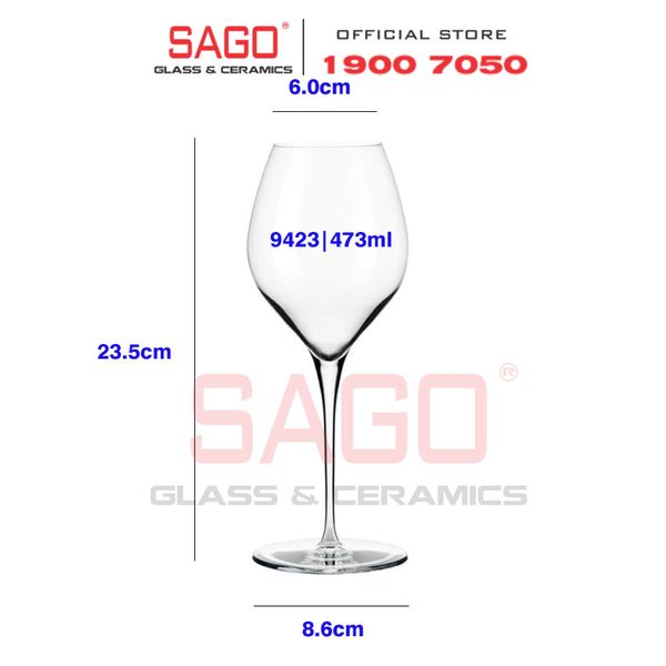  LIBBEY 9423 - Ly Thủy Tinh Libbey Rivere Wine 16 Oz 473ml | Nhập Khẩu USA 