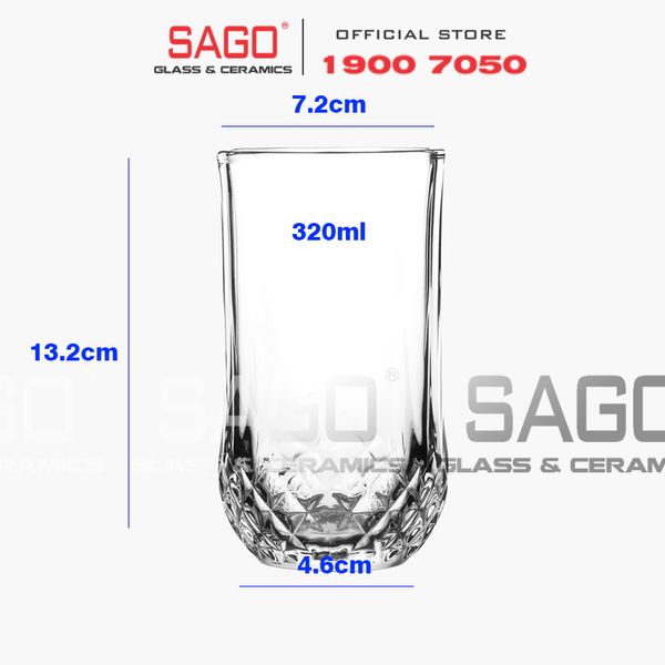  Deli KB049-1 - Ly thủy tinh Deli Whisky Carats Glass Long Drink 320ml | Thủy Tinh Cao Cấp 