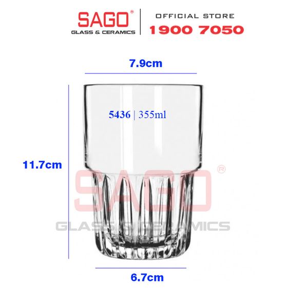  LIBBEY 15436 - Ly Thủy Tinh Cường Lực Libbey Everest Duratuff Beverage 355ml | Nhập Khẩu USA 