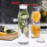  LIBBEY 701 - Bình Nước Thủy Tinh Libbey Trend Swerve Bottle With Lid 565ml | Thủy Tinh Cao Cấp 