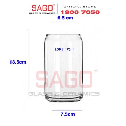  LIBBEY 209 - Ly Thủy Tinh Libbey Beer Can 473ml | Thủy Tinh Cao Cấp 