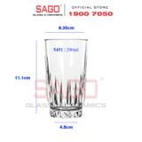  LIBBEY 15451 - Ly thủy tinh Cao Cấp Libbey Winchester DuraTuff Hi Ball 200ml | Nhập Khẩu USA 