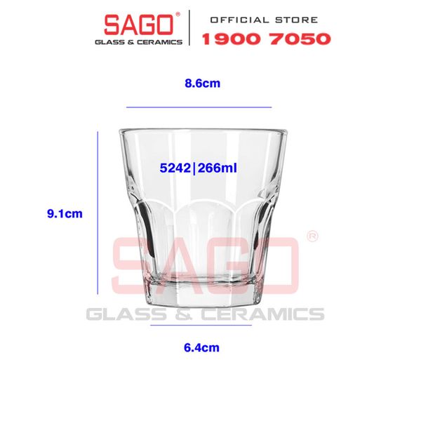  LIBBEY 15242 - Ly Thủy Tinh Cường Lực Libbey Gibraltar Rocks DuraTuff 266ml | Thủy Tinh Cao Cấp 