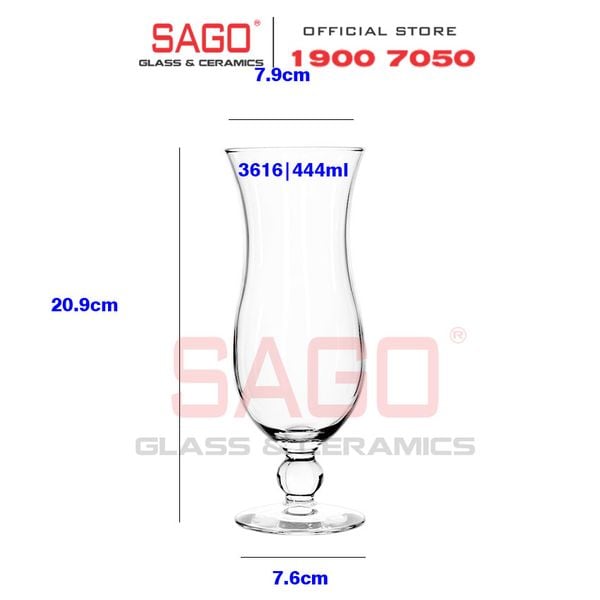  LIBBEY 3616 - Ly Thủy Tinh Libbey Hurricane Beverage 444ml | Nhập Khẩu USA 
