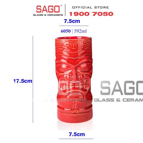 LIBBEY 996050 - Ly Sứ Libbey Tiki Tumbler Red 592ml | Nhập Khẩu E.U 
