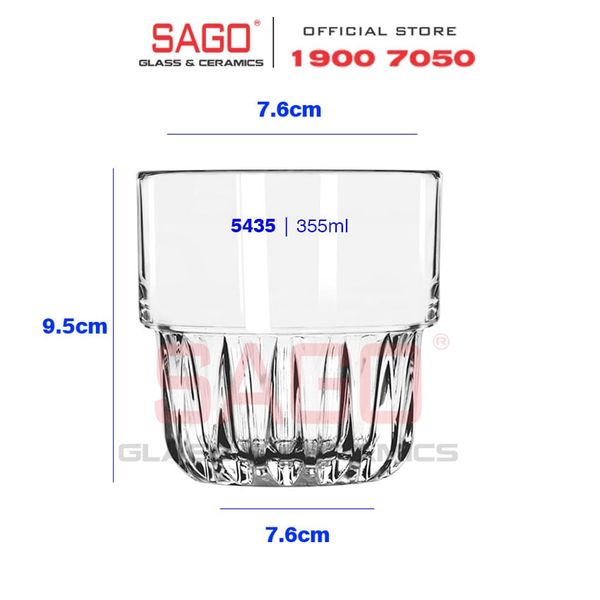  LIBBEY 15435 - Ly Thủy Tinh Cường Lực Libbey Everest Duratuff Rocks 355ml | Nhập Khẩu USA 