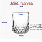  Deli KB048-2 - Ly Thủy Tinh Deli Whisky Carat 220ml | Thủy Tinh Cao Cấp 