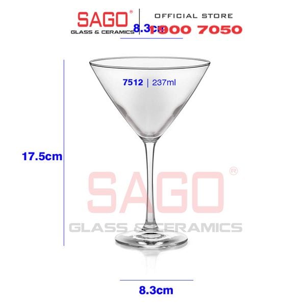  LIBBEY 7512 - Ly Thủy Tinh Libbey Vina Martini 237ml | Nhập Khẩu E.U 