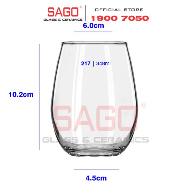  LIBBEY 217 - Ly Thủy Tinh Libbey Stemless White Wine 348ml | Nhập Khẩu E.U 