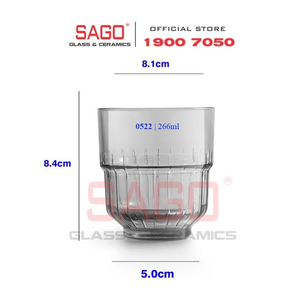  LIBBEY 820522 - Ly Thủy Tinh Libbey LINQ Rocks 266ml | Nhập Khẩu E.U 