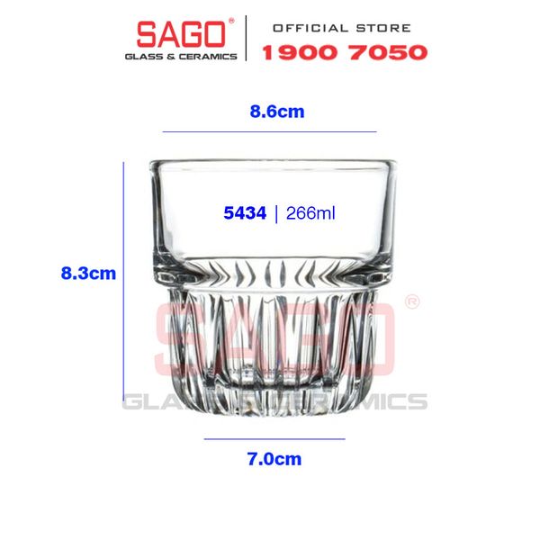 LIBBEY 15434 - Ly Thủy Tinh Cường Lực Libbey Everest Duratuff Rocks 266ml | Nhập Khẩu E.U 