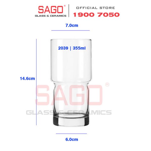  LIBBEY 12039 - Ly Thủy Tinh Cao Cấp Libbey Duratuff Newton Beverage 355ml | Nhập Khẩu USA 