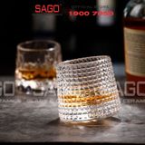  Deli KB148A - Ly Thủy Tinh Deli Whisky Rock 170ml | Sọc Caro , Thủy Tinh Cao Cấp 