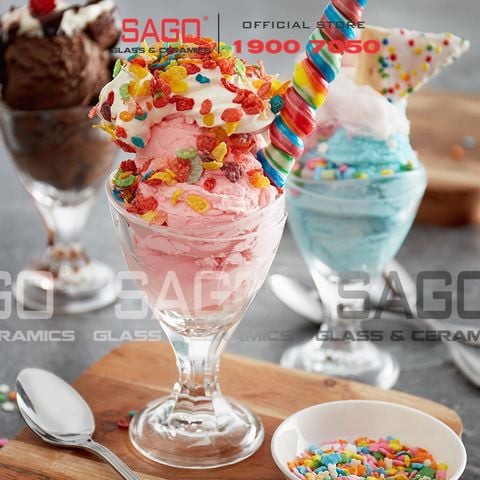  Ocean P02617 - Ly Kem Thủy Tinh Ocean Delight Sundae Cup 165ml | Nhập Khẩu Thái Lan 