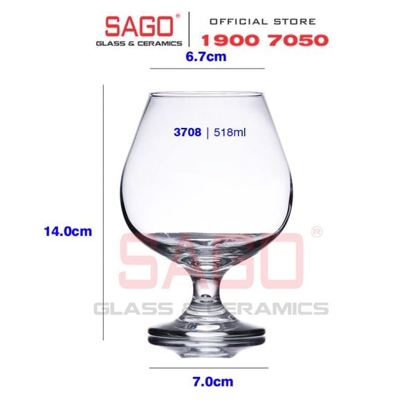  LIBBEY 3708 - Ly Thủy Tinh Libbey Embassy Brandy 518ml | Thủy Tinh Cao Cấp 