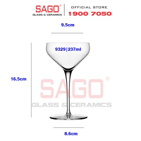  LIBBEY 9329 - Ly Thủy Tinh Libbey Master Reserve Prism Coupe 237ml | Nhập Khẩu USA 