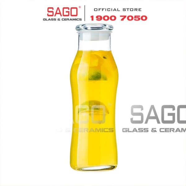  LIBBEY 701 - Bình Nước Thủy Tinh Libbey Trend Swerve Bottle With Lid 565ml | Thủy Tinh Cao Cấp 