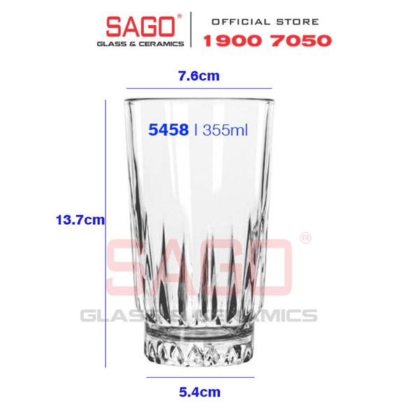  LIBBEY 15458 - Ly thủy tinh Cao Cấp Libbey Winchester DuraTuff Beverage 355ml | Nhập Khẩu USA 