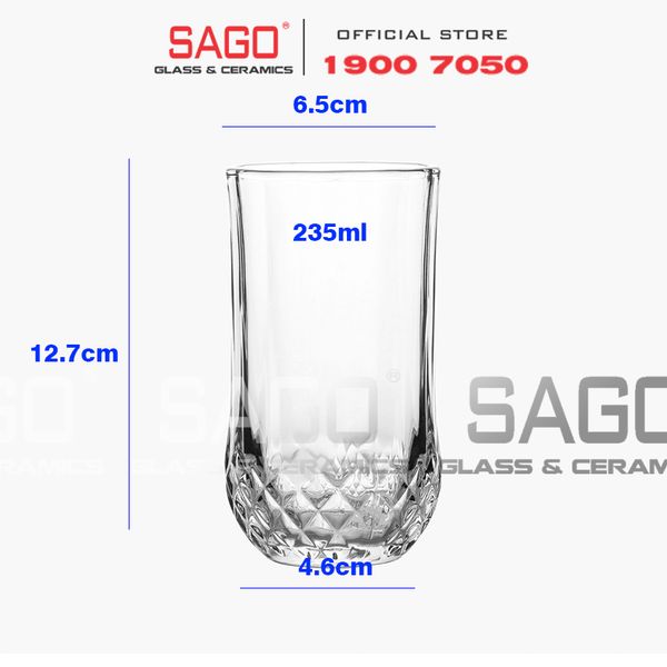  Deli KB049-2 - Ly thủy tinh Deli Whisky Carats Glass Long Drink 235ml | Thủy Tinh Cao Cấp 