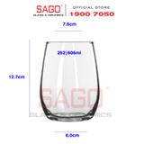  LIBBEY 262 - Ly Thủy Tinh Libbey Stemless Wine 606ml | Nhập Khẩu E.U 