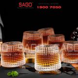  Deli KB148A - Ly Thủy Tinh Deli Whisky Rock 170ml | Sọc Caro , Thủy Tinh Cao Cấp 