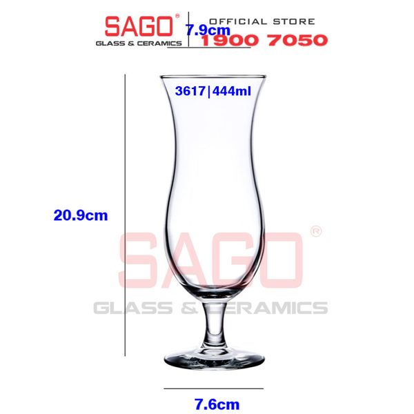  LIBBEY 3617 - Ly Thủy Tinh Libbey Hurricane Beverage 444ml | Nhập Khẩu USA 