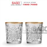  LIBBEY 929348 - Ly Thủy Tinh Cao Cấp Libbey HOBSTAR Color D.O.F Gold Rim 355ml | Nhập Khẩu E.U 