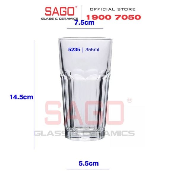  LIBBEY 15235 - Ly thủy tinh Cường Lực Libbey Gibraltar Cooler DuraTuff  355ml | Thủy Tinh Cao Cấp 