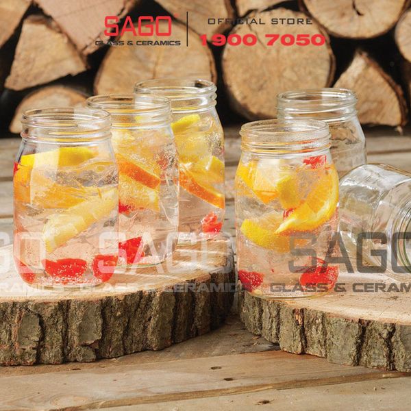  LIBBEY 92103 - Ly Thủy Tinh Kiểu Hũ Libbey Drinking Jar 473ml | Nhập Khẩu USA 