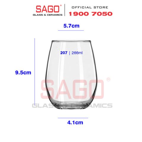  LIBBEY 207 - Ly Thủy Tinh Libbey Stemless White Wine 266ml | Nhập Khẩu E.U 