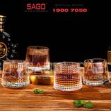  Deli KB148A - Ly Thủy Tinh Deli Whisky Rock 170ml | Sọc Caro , Thủy Tinh Cao Cấp 