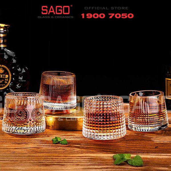  Deli KB148A - Ly Thủy Tinh Deli Whisky Rock 170ml | Sọc Caro , Thủy Tinh Cao Cấp 