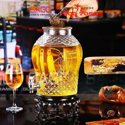  BKC 8833-6L- Bình Thủy Tinh Kim Cương 6.0 Lít | Tùy Chọn Có hoặc không vòi 