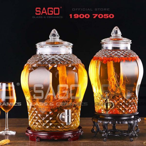  BKC 8833-8L- Bình Thủy Tinh Kim Cương 8.0 Lít | Tùy Chọn Có hoặc không vòi 