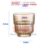  DELI Y5865-1S - Ly Thủy Tinh Deli LINQ Amber Rock Glass 340ml | Thủy Tinh Cao Cấp 