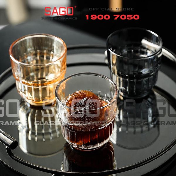  DELI Y5865-1S - Ly Thủy Tinh Deli LINQ Amber Rock Glass 340ml | Thủy Tinh Cao Cấp 