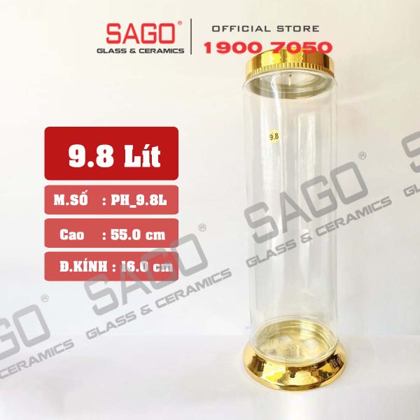  PH 9.8 - Binh Sâm Trụ Phú Hòa 9.8 Lít | Bình Sâm Cao Cấp Việt Nam 