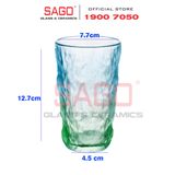  Deli KB047-2B - Ly Thủy Tinh Deli Soda Lime Blue Tumber Glass 305ml | Thủy Tinh Cao Cấp 