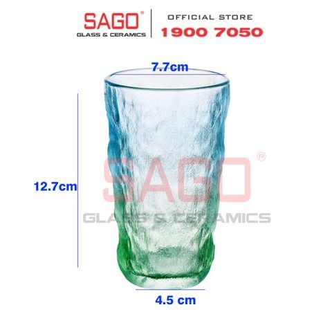  Deli KB047-2B - Ly Thủy Tinh Deli Soda Lime Blue Tumber Glass 305ml | Thủy Tinh Cao Cấp 