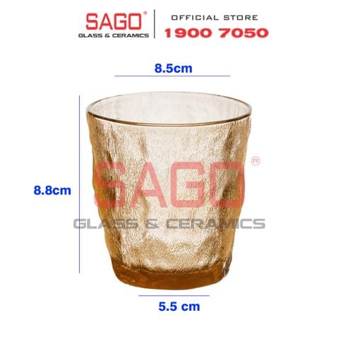  Deli KB047-1HA - Ly Thủy Tinh Deli Soda Lime Amber Rock Glass 260ml | Thủy Tinh Cao Cấp 