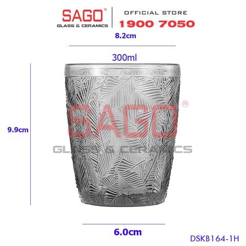  DELI DSKB164-1H - Ly Thủy Tinh Deli Summer Forest Grey Rock Glass 300ml | Thủy Tinh Cao Cấp 
