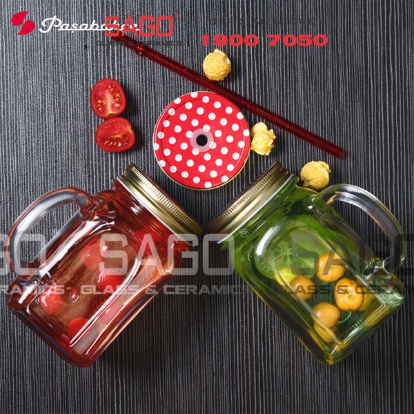  Pasabahce 80388 - Ly Thủy Tinh Pasabahce Có Quai Home Made 450ml (Tặng kèm Nắp) | Nhập Khẩu Thổ Nhĩ Kỳ 