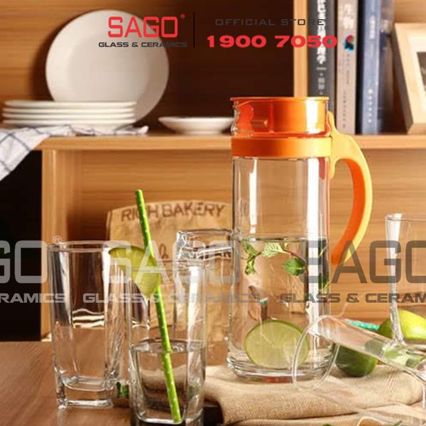  Ocean V18344 - Bình Nước Thủy Tinh Ocean Patio Pitcher 1300ml | Nhập Khẩu Thái Lan 