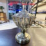 ELEGANT NC-3917 - Dĩa Thủy Tinh Tiệp Chân Đồng Sọc Xoáy Elegant Đường Kính 16.5cm | Thủy Tinh Màu Cao Cấp 
