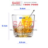  Ocean P04263 - Ly Thủy Tinh Ocean Matter Fresh Double Rock Glass 355ml | Nhập Khẩu Thái Lan 