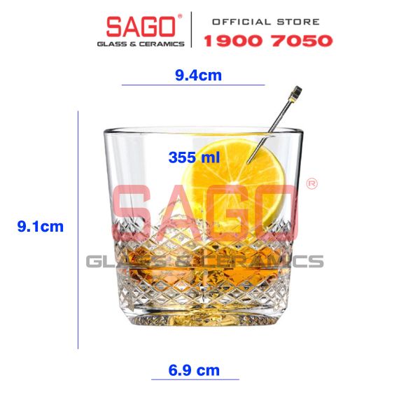  Ocean P04263 - Ly Thủy Tinh Ocean Matter Fresh Double Rock Glass 355ml | Nhập Khẩu Thái Lan 