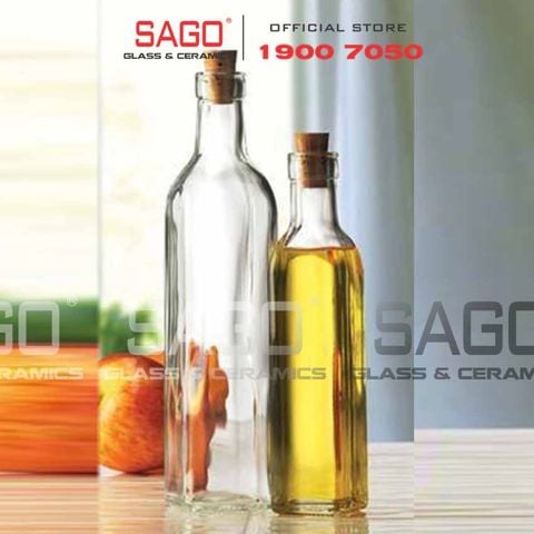  Chai Thủy Tinh Vuông Nút Gỗ Ép | Tùy Chọn Dung Tích 