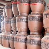  Chum Sành Ngâm Rượu Trống Đồng Đông Sơn Âu Lạc 30 Lít | Chum Sành Bát Tràng Không Tráng Men 
