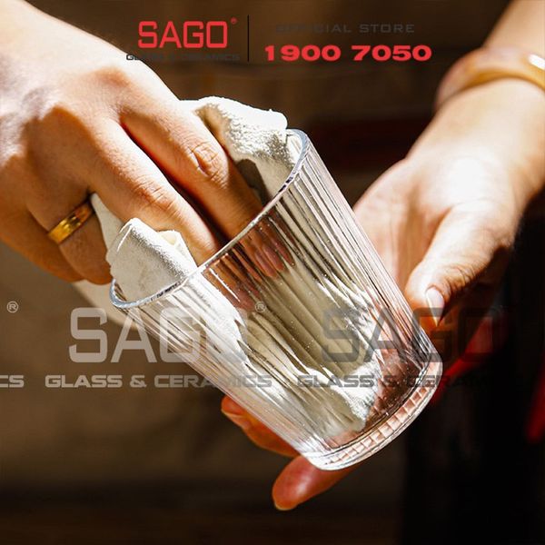  DELI DSY5840-1A - Ly Thủy Tinh Delisoga Studio Stripes Rock Glass 335ml | Thủy Tinh Nhập Khẩu Cao Cấp 