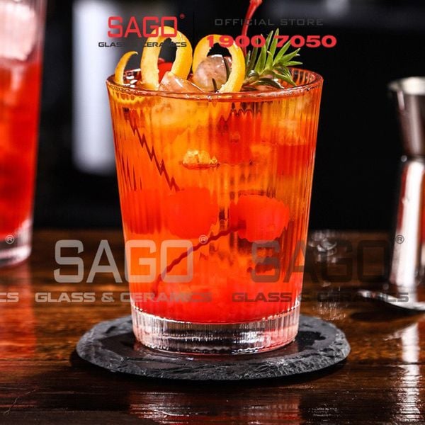  DELI DSY5840-1A - Ly Thủy Tinh Delisoga Studio Stripes Rock Glass 335ml | Thủy Tinh Nhập Khẩu Cao Cấp 